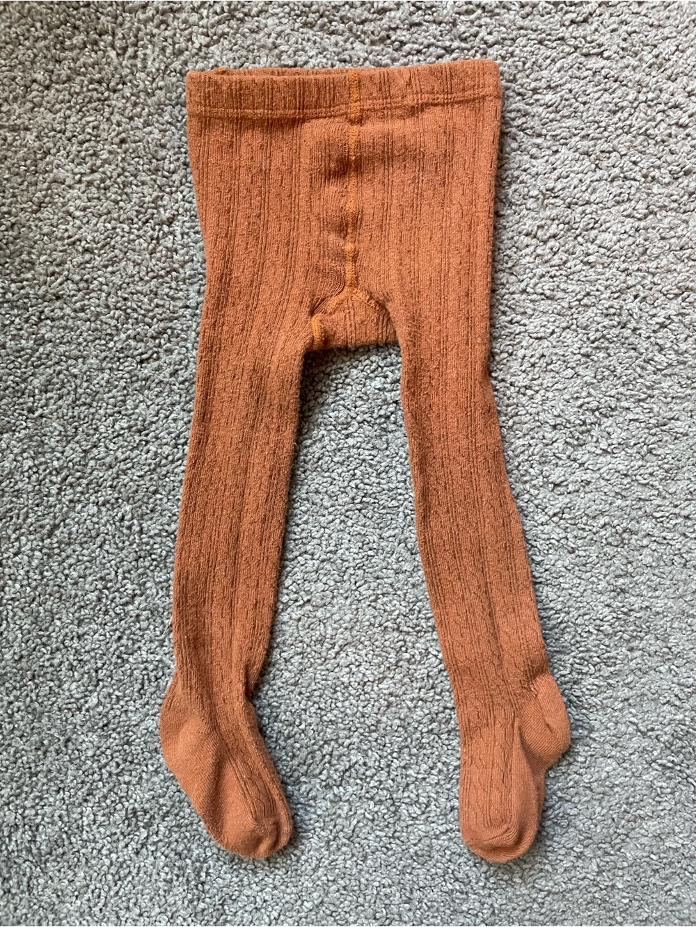Baby Cable-Knit Tights in Rust